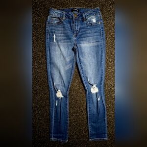 d. jeans Women's Distressed Skinny Jeans - Blue